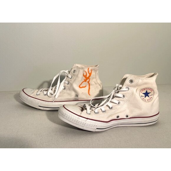 Custom Converse All Star High Top Sneakers Mens Size 11 Womens Size 13 White - Picture 2 of 9